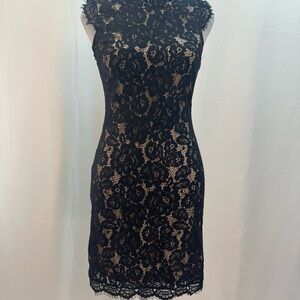 Hidden Label Chic Black Lace Midi Dress S NEW